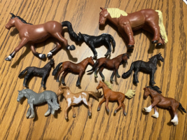 Breyers 9 Mini Horses 2&quot; tall with 2 Vintage funrise horses 1988 and 199... - $20.00