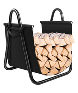 Firewood Rack Log Holder W/ Canvas Tote Carrier for Fireplace Outdoor Ba... - £41.10 GBP