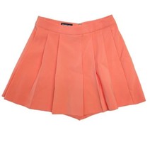 Bebe Orange Skirt Shorts Ruffled Zip Back Stretch Skorts Women&#39;s Size 2 - $10.86