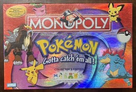 RARE Monopoly Pokemon Collector&#39;s Edition Game Hasbro Silver Gold 2001 9... - £62.55 GBP