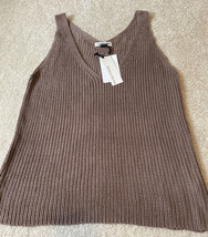 NEW Newbury Kustom Women’s V-Neck Sweater Tank Mocha Size Medium NWT - £35.09 GBP