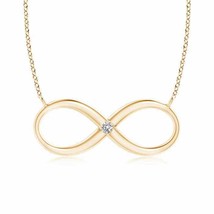 ANGARA Infinity Pendant Necklace with Diamond in 14K Gold (IJI1I2, 0.04 Ctw) - £363.40 GBP