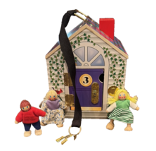 MELISSA &amp; DOUG DOORBELL HOUSE 4 DOORS LOCK KEYS DOORBELLS RING AGES 3+ - $19.80
