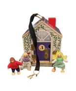 MELISSA &amp; DOUG DOORBELL HOUSE 4 DOORS LOCK KEYS DOORBELLS RING AGES 3+ - $27.08 CAD