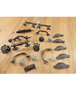 23 Cast Iron Drawer Pulls Knobs **Rough Patches/Rust** Handles Resell We... - $21.99