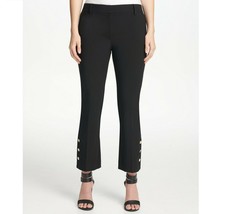 DKNY Womens 10P Black Pockets Button Detail Mid Rise Skinny Leg Ankle Pants NWT - £24.92 GBP