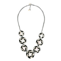 Classy Black-White Embellished Coin Pearl Handmade Necklace - £21.68 GBP