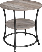 VASAGLE Side Table, Round End Table with 2 Shelves, Living Room, Bedroom, Easy - £59.94 GBP