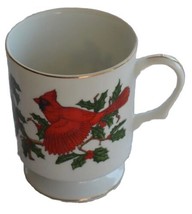 Lefton China Hand Painted Red Bird Cardinal Christmas Tea Cup Coffee Mug - £10.79 GBP