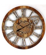 AMERICA LINE WALL CLOCK ROUND 36 INCH VINTAGE BROWN - $471.70 CAD