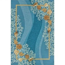 Shells and White Coral Outdoor Rug, 5 x 7 ft. - £316.31 GBP
