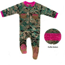 Marine Woodland Camo Baby Uniform Footie - Cute and Authentic Military-Style - £26.45 GBP
