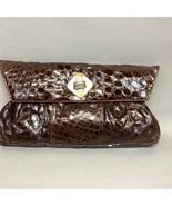 Vintage Genuine Alligator Skin Brown Leather Satchel Case - $17.82