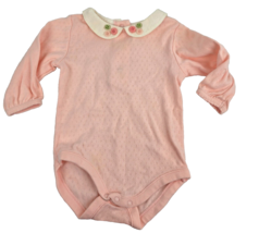 Vintage Gymboree 3-6 M Grown with Love Pink Bodysuit Buttons Peter Pan C... - $19.79