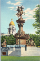 Vista of the Pioneer Monument with dome of the State Capitol Colorado Postcard - £11.64 GBP