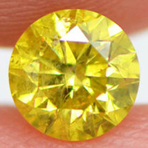 Loose Yellow Diamond Fancy Color 0.70 Carat Round Shaped Enhanced SI3 Certified - £352.87 GBP