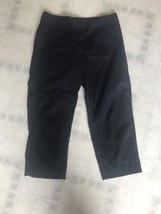 TALBOTS Navy Blue Flat Front Sailor Style Front Zip Capri Pants Size 8 - £22.99 GBP