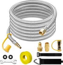 12FT Quick Connect Propane Hose for RV to Gas Grill, Stainless Braided Propane - £20.17 GBP