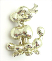 FANCY FRENCH POODLE PIN Dog Puppy Sitting Pretty  Vintage Goldtone BROOCH - $9.99