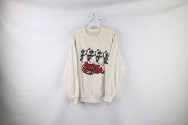 Vtg 70s Streetwear Womens XL Distressed Christmas Seasons Greetings Sweatshirt - £35.19 GBP