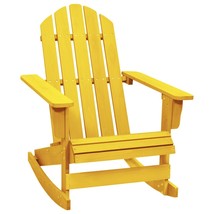 Garden Adirondack Rocking Chair Solid Fir Wood Yellow - £46.29 GBP