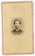 Antique CDV c1860s Civil War Playing Card Tax Stamp Man Mustache West Chester PA - £22.03 GBP