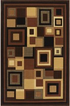 Geometric Black/Brown Area Rug, 5&#39;3&quot; X 7&#39;2 By Home Dynamix Catalina. - £50.67 GBP