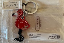 Coach 92517 Flamingo Patent Leather Keychain Key Fob Rare Red Bird NWT NIP - £62.14 GBP