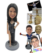 Personalized Bobblehead Bridesmaid Wearing Trendy Strapless Split Gown - Wedding - £72.74 GBP