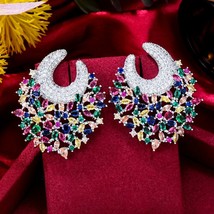 Famous Luxury High Jewelry Flower Wreath Stud Earring For Women Accessories Full - £36.70 GBP