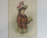 Woman In Red Jacket With Flowers Victorian Trade Card VTC 5 - £4.65 GBP