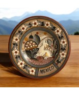 Vintage Tonala Mexican Folk Art Pottery 12” Wall Hanging Clay Plate Deer - £31.18 GBP