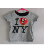 Disney Store Disney Baby I Love NY Mickey Mouse Gray T-Shirt Infant Size... - £7.67 GBP
