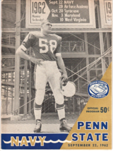 Navy VS Penn State Nittany Lions Football Program Sept 1962 VTG 60s Ads HTF - £14.73 GBP