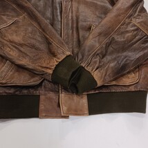 Wear Me Out Men's Brown Full Zip Genuine Leather Insulated Bomber Jacket Size 46 image 15