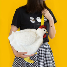 Ladies Faux Fur Shoulder Tote Cute Cartoon Chicken Plush Handbag Crossbo... - £19.17 GBP