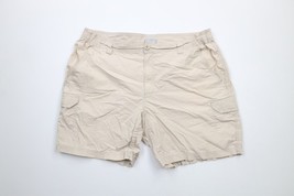 Vintage Columbia Mens 40 Thrashed Spell Out Above Knee Cargo Shorts Beig... - $24.70