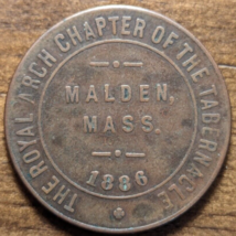 1886 Malden, Massachusetts MA The Royal Arch Chapter One Penny Masonic T... - £22.64 GBP