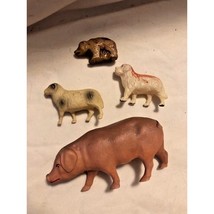 Vintage Celluloid Animal Lot USA - Sheep, Dog, Sow, Bear - £17.84 GBP