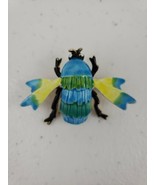VTG Enamel Blue Green Yellow Fly Insect Pin Gold Tone Backing 1 3/4&quot; Han... - £11.01 GBP