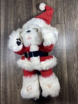 1987 Applause Stuffed Holiday Christmas Dog Santa Paws Plush - £15.62 GBP