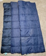 Vtg Hillary DuPont Hollofil 808 Sleeping Bag Blue Plaid Lot of 3 Made In... - £57.50 GBP