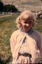 Vtg 35mm Slide Transparency Slide 1960 Young Blonde Girl Smiling with Sweater - £3.56 GBP