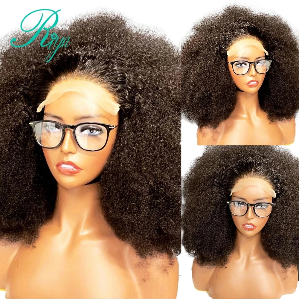 Pixie Short Bob Cut Afro Kinky Curly Invisible Lace Front Human Hair Wigs F - £76.99 GBP+