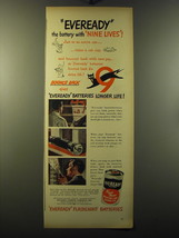 1949 Eveready Batteries Advertisement - Eveready the battery with nine lives - £14.50 GBP