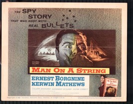 Man on a String 11&quot;x14&quot; Lobby Card #1 Ernest Borgnine Kerwin Mathews - £36.27 GBP