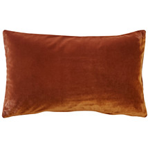 Castello Cinnamon Velvet Throw Pillow 12x20, with Polyfill Insert - £29.78 GBP