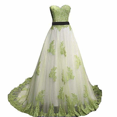 Vintage Sage Lace Long A Line Sweetheart White Prom Dress Wedding Gown US 16