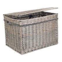 58cm Antique Wash Wicker Storage Basket - £83.39 GBP+