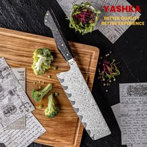 Japanese Damascus Nakiri Knife Chef Kitchen Vegetables Tool Gold Foil De... - $92.19